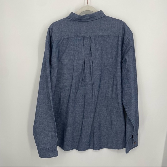 NWT Old Navy Slim Fit Long Sleeve Button Down Denim Style Shirt, Sz XXL chambray - Picture 4 of 9